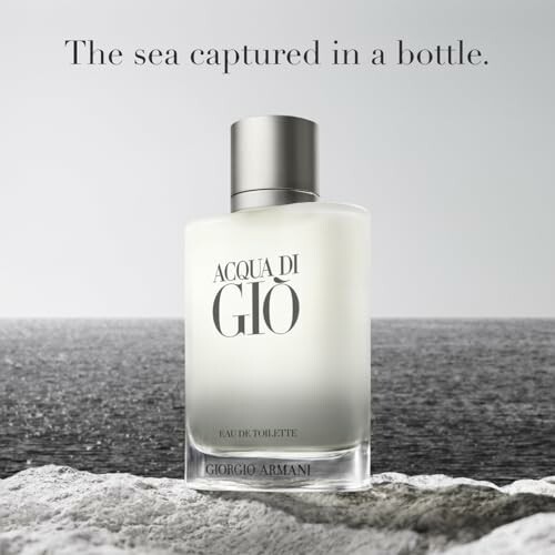 Acqua di Giò perfume bottle with ocean background.