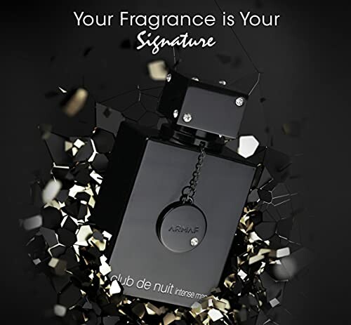 Armaf Club de Nuit Intense Men fragrance bottle with slogan 'Your Fragrance is Your Signature'.