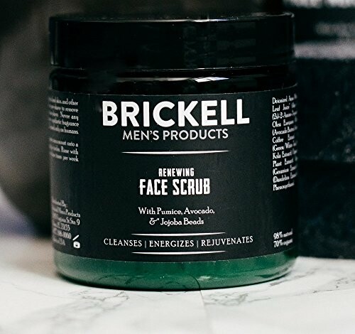 Brickell Men's Products renewing face scrub jar.