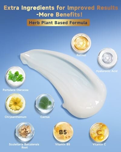 Skincare product ingredients with Retinol, Hyaluronic Acid, and other beneficial components.