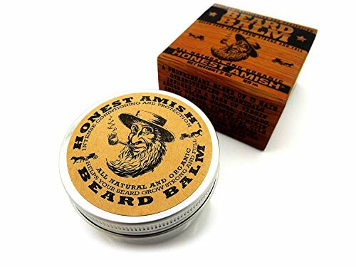 Honest Amish Beard Balm container and packaging.
