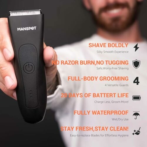 Manspot grooming tool features and benefits.