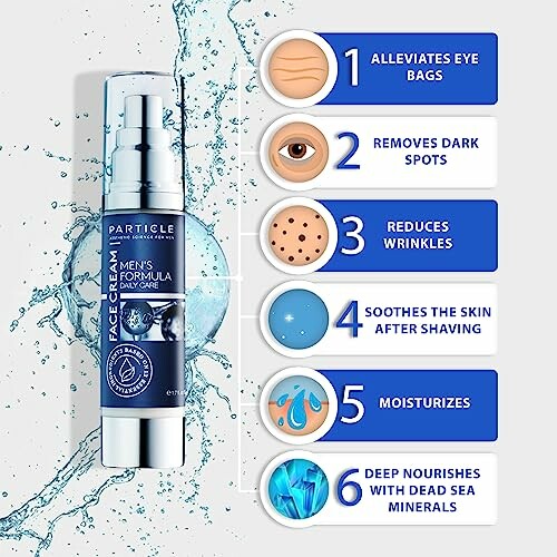 Men's face cream benefits with six features including alleviating eye bags and removing dark spots.
