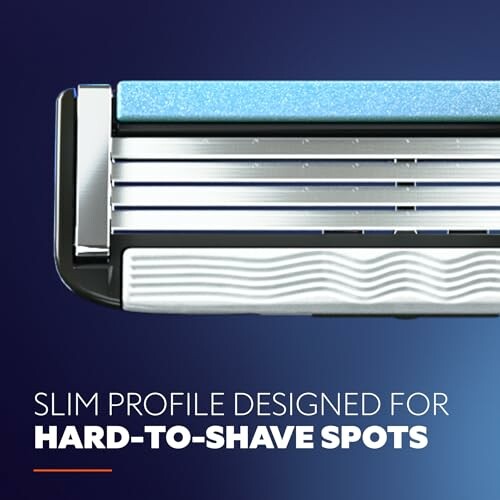 Razor with slim profile for hard-to-shave spots.