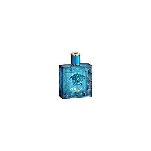 Versace blue perfume bottle with intricate design