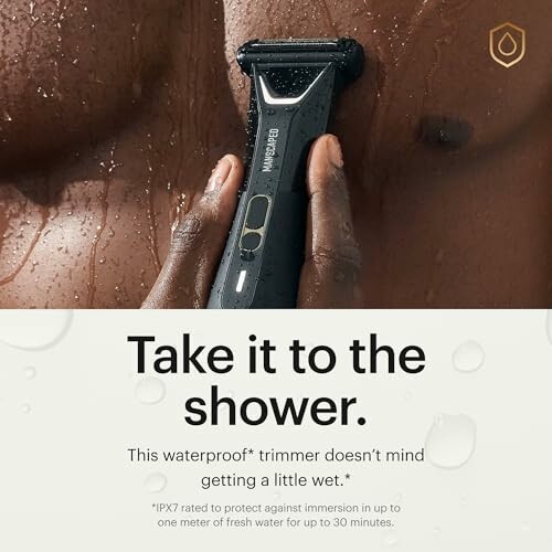 Waterproof trimmer being used in the shower.